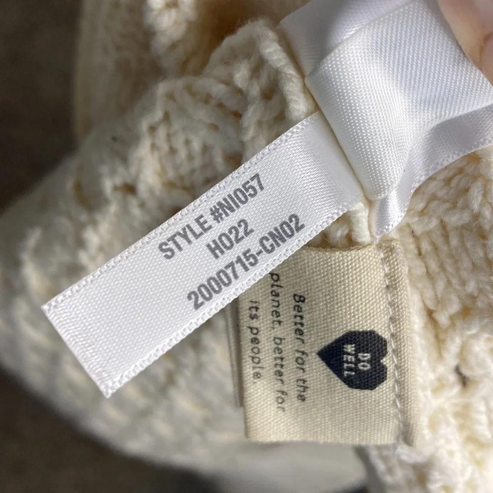 Madewell Basketweave-Stitch Cream Sweater M - Picture 6 of 10
